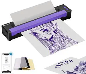 Tatouhom Tattoo Stencil Printer, Bluetooth Stencil Machine for Tattooing, Thermal Tattoo Printer with Transfer Paper for Tattoo Artists & Beginners, Compatible with Smartphone & PC