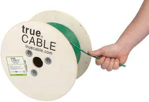 trueCABLE Cat6 Plenum (CMP), 500ft, Green, 23AWG 4 Pair Solid Bare Copper, 550MHz, PoE++ (4PPoE), ETL Listed, Unshielded Twisted Pair (UTP), Bulk Ethernet Cable