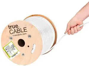 trueCABLE Cat6 Outdoor, Unshielded UTP, 500ft, UV Resistant, CMX Rated, White, 23AWG Solid Bare Copper, 550MHz, PoE++ (4PPoE), ETL Listed, Bulk Ethernet Cable trueCABLE Cat6 Outdoor, Unshielded UTP, 500ft, UV Resistant, CMX Rated, White, 23AWG Solid Bare Copper, 550MHz, PoE++ (4PPoE), ETL Listed, Bulk Ethernet Cable