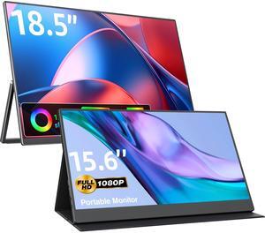 VisionOwl Portable Monitor Bundle 18.5inch 100Hz & 15.6inch 60Hz 1080P USB Type-C HDMI IPS Screen with Speaker for Travel Laptop MacBook Surface PC PS4/PS5 Xbox VESA Mountable