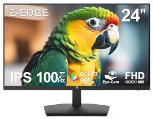 24 inch Monitor, Z-Edge Computer Monitor, Full HD 1920 x 1080p IPS Display 100Hz PC Monitor with HDMI, VGA, Frameless, U24I Anti-Glare Screen