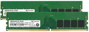 Transcend 16GB DDR4 3200MHz U-DIMM 1Rx8 1.2V, RAM (2 x 8GB), PC4-25600, CL22, Desktop Memory Module - JM3200HLB-16GK
