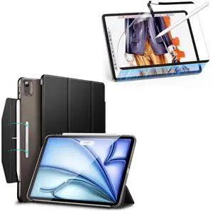 ESR for iPad Air 11 Inch Case (2025) M3/M2, iPad Air 7th/6th/5th/4th Gen Case (2024/2022/2020) + 2 Pack Paper-Feel Magnetic Screen Protector for iPad Air 11 Inch M3/M2 (7th/6th Gen, 2025/2024)