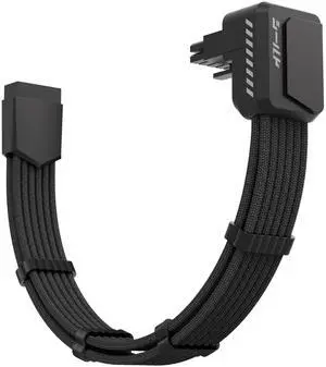 EZDIY-FAB Shield PCIE 5.1 GPU Extension Cable with 90 Degree 12V-2x6 Angle Adapter,16pin (12+4) 12VHPWR PCIe 5.1 PSU Cable Extension for RTX 40 Series with Combs-Reverse Type-Black