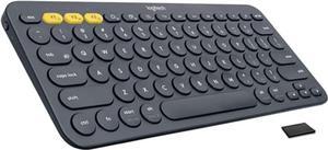 Logitech K380 Bluetooth Keyboard - Windows, Mac, Chrome OS, Android, iPad, iPhone, Apple TV Compatible - with Flow Cross, Dark Grey, Bulk Packaging