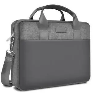 WIWU Laptop Bag 15.6-16 Inch, Messenger Bag for Men Business Travel Water-Resistant Laptop Case with Strap, Compatible with MacBook Pro/Dell XPS/HP Envy/Microsoft Surface (Grey)