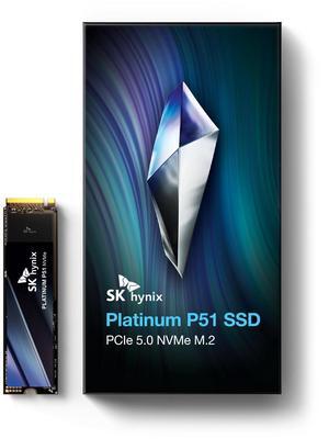 SK hynix Platinum P51 1TB PCIe Gen5 NVMe M.2 2280 Internal SSD I Up to 14,700 MB/s Read, 13,400 MB/s Write I Powered by 238-Layer NAND Flash