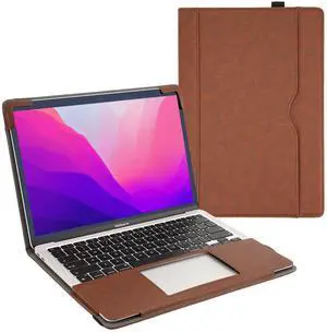 TYTX Compatible with MacBook Pro Case 13 Inch, PU Leather MacBook Case fits for Model M2, 2024, 2023, 2022-2016 A2338 M1 A2251 A2289 A2159 A1989 A1708 A1706, with Paper Pocket Pen Holder, Dark Brown
