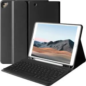 BAIBAO iPad 9th Generation Case with Keyboard 10.2 Inch - Detachable Slim Cover with Pencil Holder, Compatible with iPad 8th/7th Gen, Pro 10.5, Air 3rd (Black)