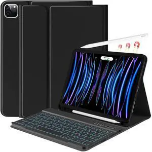 besky Keyboard Case for iPad Pro 11 inch (4th, 3th Generation) & Air Series Products (Air 6th, 5th, 4th Generation), with Wireless Detachable Backlit Keyboard and Case - Pencil Holder