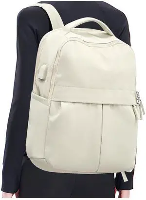 CADOLIM Beige Large Travel Backpack For Women Laptop Backpack Carry On Backpack For Airplanes College Backpacks For Women Men Waterproof Gym Work Backpack For Travel