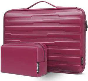 DOMISO 15.6 inch Laptop Sleeve Case Water-Resistant Shockproof Notebook Case Bag with Handle and Accessory Bag Compatible with 15.6" Dell/HP/ThinkPad IdeaPad/Swift/ASUS Vivobook,Wine Red