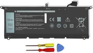 52Wh DXGH8 Battery for Dell XPS 13 9370 9380 7390 Inspiron 13 7000 7390 7391 2-in-1 5390 5391 7490 Latitude 3301 XPS13-9370 Vostro 5390 5391 Series HK6N5 0H754V G8VCF P82G P82G001 P113G001 7.6V
