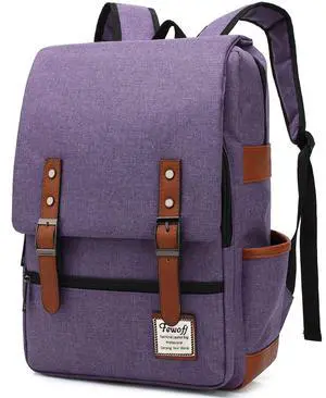 FEWOFJ 15.6 inch Laptop Backpack College School Backpacks for Women Men Work Business School Travel (Purple)