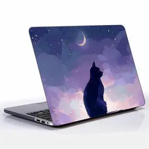 FKBRCL4U for MacBook Air 13 Inch of Black Case Good and Quiet Black Cat Patterns 2022 Version of M2 A2681/M4 A3240 Plastic Hard Shell Black Computer Case