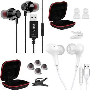 HGCXING 2 Pack USB Headset with Microphone for PC, Noise Cancelling Computer Headphones for Laptop/ 8.2 FT