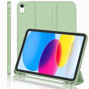 iMieet iPad (A16) Case 11th Gen/iPad 10th Generation Case [11-Inch 2025/10.9 Inch 2022] with Pencil Holder, Trifold Stand Smart Cover with Soft TPU Back,Auto Wake/Sleep(Matcha Green)
