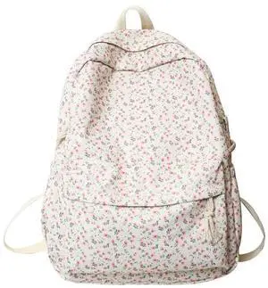 kakarin choyx Kawaii Women Backpack Aesthetics Cute Backpack Preppy Backpack 16.1 Inch Floral Backpack College Backpack Pink, Medium