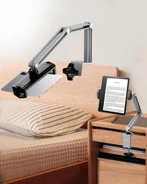 Mechrig Tablet Stand Holder for Desk Mount, Ultra-Sturdy Phone & iPad Holder with 360deg Rotation, Aluminum Tablet Arm Mount, Adjustable Kindle Stand Fits 4-13" Devices (iPad Pro/Air/Mini) #931001