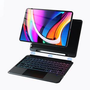 for iPad 9th 8th 7th Generation Case with Keyboard, 7 Color Backlit Magnetic Wireless Keyboard for iPad Air 3rd/Pro 10.5, Trackpad, Pen Holder, 2 Bluetooth Device Connect, Rechargeable Battery