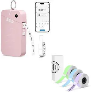 ORGSTA S001 Label Maker Machine with Tape, Portable Bluetooth Label Maker for Home and Office Organization, Thermal Label Printer Mini Label Maker with 3 Roll Label Tapes - Green/Purple/Blue