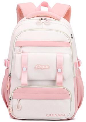 Womens College Backpacks Large Capacity Laptop Backpack Kawaii College Style Pink