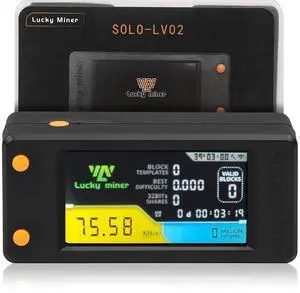 Bitcoins Miner Lotto Mining Device 78K/S 2.4G WiFi/Hotspot SHA-256 Asic Chip BM1366 Portable LV02 Micro Silent Cryptocurrency Home Use BTC Miner Machine Solo Miner