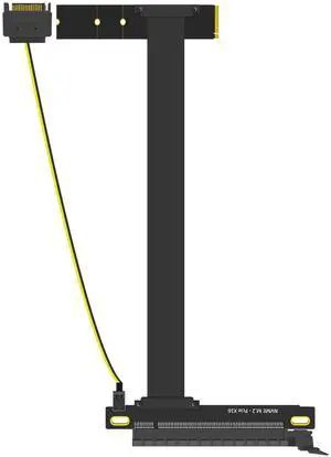 GLOTRENDS 300mm M.2 Key M to PCIe 4.0 X16 Riser Cable with SATA Power Cable, Not Support M.2 SATA Slot