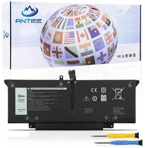 JHT2H Laptop Battery Replacement for Dell Latitude 7310 7410 Chromebook Enterprise Series P34S P34S001 04V5X2 Y7HR3 35J09 0HRGYV 0WY9MP XMV7T 009YYF 7CXN6 T3JWC 0YJ9RP XMT81 X825P K36KR 52Wh 6500mAh