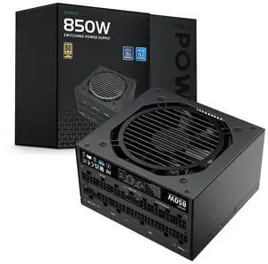 Vetroo 850W Power Supply Dual PCIe 5.1 ATX 3.1 Ready, 80 Plus Gold Full Modular, Quiet Operation with 120mm FDB Fan, 10-Year Warranty - Black