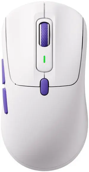 Akko Pulse 01 Wireless Gaming Mouse, Dual 8KHz Polling Computer Mouse with PAW 3950 Optical Sensor, 8 Adjustable DPI, 7 Programmable Buttons, BT/2.4G/Wired Connection, 500mAh Battery (White)