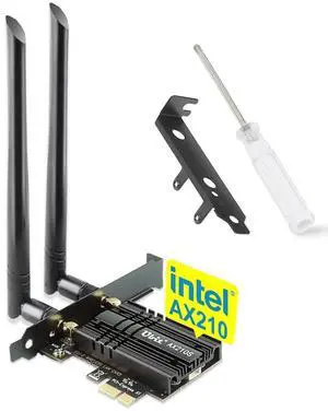 WiFi Card, Ubit Tri-Band 5400Mbps WiFi 6E 6GHz PCIe WiFi Card, BT 5.2, AX210 Wireless WLAN Adapter with MU-MIMO,OFDMA,Ultra-Low Latency, Supports Windows 10/11 (64bit)