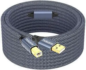 TAISUSAN USB Printer Cable 50ft, Type A to Type B Printer Cable, High Speed Printer Cord Compatible for Keyboard,MacBook,Printers and Scanners-Gray