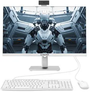 LCOEVOI All-in-one Desktop Computer PC, 24" FHD Display AMD R7 Quad Core 16G RAM 512G SSD ROM, Liftable Arm Rotatable Monitor WiFi Bluetooth Connection PC Desktop for Home Study Office Gaming