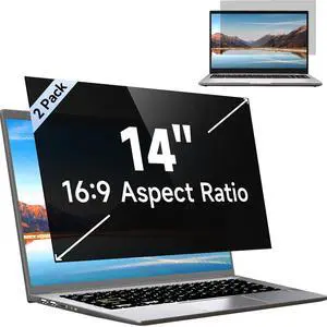 [2 Pack] 14 Inch Laptop Privacy Screen for Lenovo/HP Envy/Dell/Acer/Asus/Thinkpad, 16:9 Aspect Removable Anti Glare Blue Light Privacy Screen Filter, Laptop Security Shield 14 in