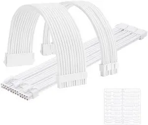 Formulamod Sleeve Extension Power Supply Cable Kit 18AWG ATX 24P+ (2) EPS 8-P+(3) PCI-E8-P with Combs for PSU to Motherboard/GPU