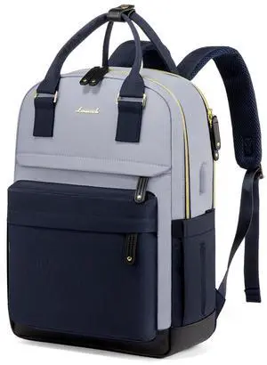 LOVEVOOK Travel Laptop Backpack Women, 15.6 Inch Anti-theft Laptop Bag with USB Port, Fashion Waterproof Computer Backpacks Teacher Nurse Backpack Purse for College Work