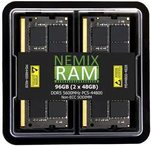 NEMIX RAM 96GB (2X48GB) DDR5 5600MHz PC5-44800 2Rx8 1.1V CL46 262-PIN Non-ECC SODIMM Laptop PC Memory KIT