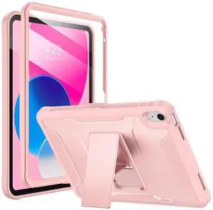 Soke Case for iPad (A16) 11th Generation 11-inch 2025, iPad 10th Generation 10.9-inch 2022, with Built-in Screen Protector and Kickstand, Rugged Full Body Protective Cover - Pink Sand