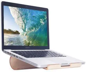 SAMDI Heighten Wood Notebook Stand for Portable MacBook, iPad Pro Mini Air, Other Tablet Pc - (White Birch)