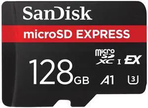 SanDisk 128GB microSD Express Card - Works with Nintendo-Switch 2, Up to 880MB/s Read, Up to 480MB/s Write, 100MB/s Sustained Write, U3, C10 - SDSQXFN-128G-GN4NN