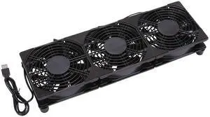 3x120mm 360mm USB Cooling Fan System for Router Rack, DIY Audio Video Network Cabinet & Server - 5V Quiet Operation Computer Racks, Equipment Workstation/Mining Machine/Laptop Cooling