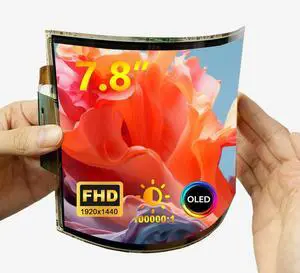 7.8 inch Flexible Display Curved Bendable Screen FHD 1920 * 1440 AMOLED Display with HDMI Driver Board OLED Monitor Without Enclosure Kit for DIY Prototype Demo Compatible with All Systems