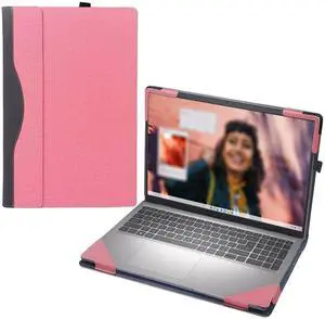 Forubar 2023 Laptop Case Cover for Dell Inspiron 15 3000 3530 3520 3510 3515 3511 & Vostro 15 Inch [Not Other Models] Notebook Sleeve Computer Bag Protective PU Leather Shell (Pink)