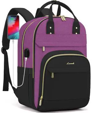 LOVEVOOK Laptop Backpack Women,Large Capacity 15.6 inch Laptop Bag Travel Backpack for Women,Computer Work College Teacher Backpacks with USB Port,Waterproof Personal Item Backpack Casual Daypack