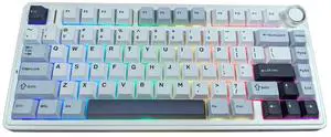 Shaking Tank x Aula F75 Gasket Mechanical Keyboard, 75% Wireless Hot Swappable Gaming Keyboard with Five-Layer Padding&Knob, Bluetooth/2.4GHz/USB-C, RGB (Light Blue, Ice Vein Switch)