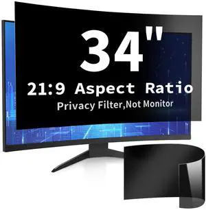 DEJIMAX 34 Inch Curved Computer Privacy Screen Filter for 21:9 Widescreen Computer Monitor Screen Protector Computer Screen Privacy Shield Anti Glare and Blue Light