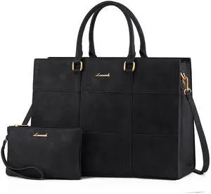 LOVEVOOK Laptop Bag for Women 15.6 Inch Laptop Tote Bag Vintage Leather Work Bags for Women Professional Computer bag