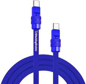 chubbycable Chubby 2.0 Anodized Version - 240W USB C Cable Reflective Shine Charge Cable Silicone Fast Charging Cable, Dark Blue, Type C to Type C, 3.3FT