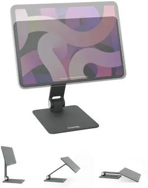 Plugable Magnetic Tablet Holder for iPad Pro 11 (1st/2nd/3rd/4th Gen, M2) iPad Air 10.9/11 (4th/5th Gen, M2), MagSafe Compatible, Portable Foldable 360° Rotating Stand (AMS-STAND11)